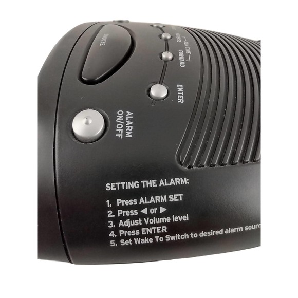 Timex T1201 Nature Sounds Clock Radio MP3 Line-IN Blk Red LED Auto DST Time Set - Picture 11 of 15